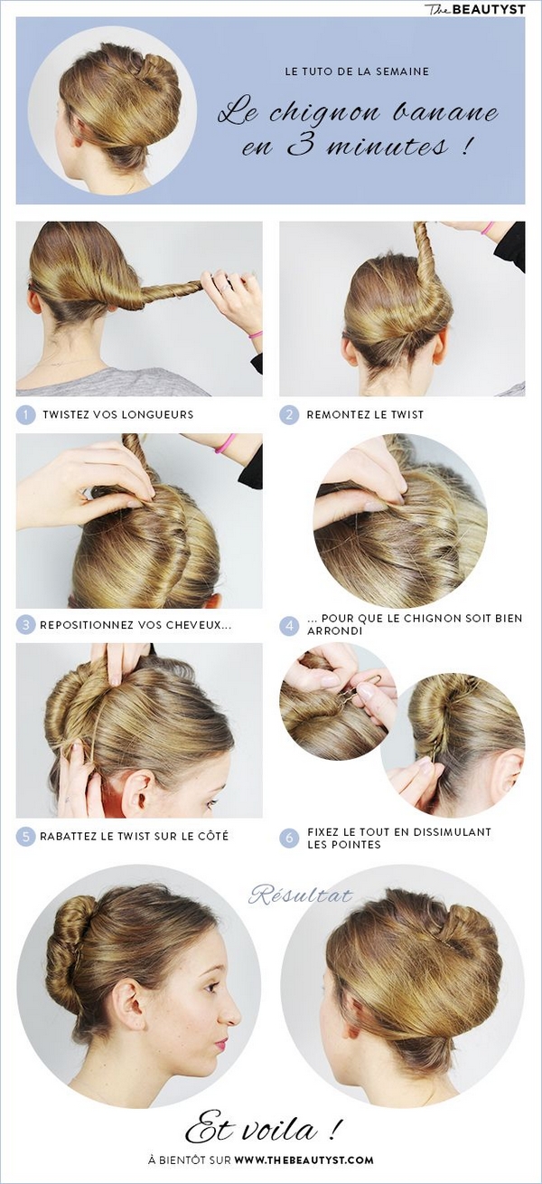 tuto chignon banane